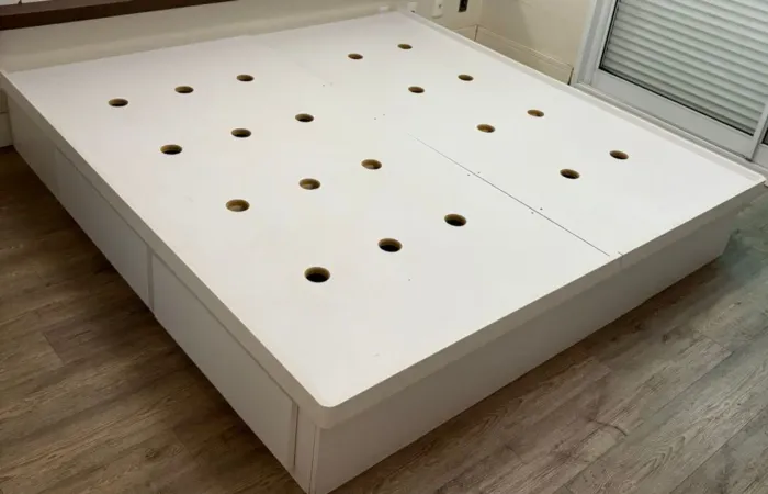 Cama box em mdf com 4 gavetas