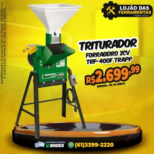 Triturador Forrageiro 2cv Trf-400f Trapp