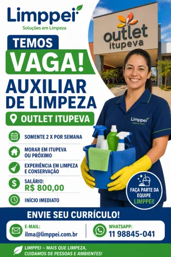 Auxiliar de Limpeza ( Itupeva-SP)