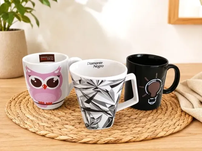 Kit 3 Canecas Cerâmica