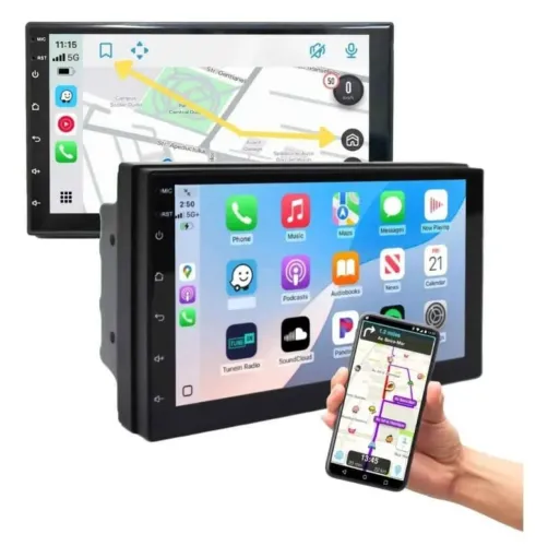 CENTRAL MULTIMÍDIA 7' ANDROID COMPLETO BLUETOOTH ESPELHAMENTO USB GPS PARA UBER 99 