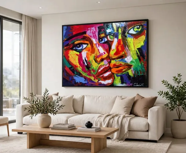 Quadro p/ sala. 1.30X110. Espátula. Enviamos embalagem tubo