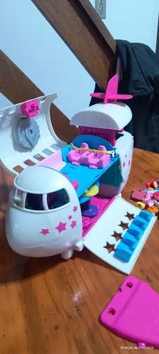 Avião Polly + 10 Polly +  acessórios 