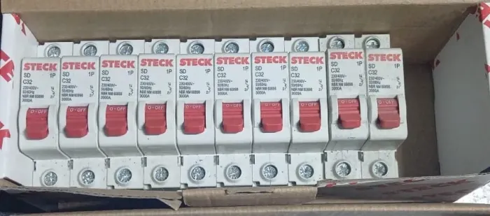 Disjuntor unipolar 32A Steck - 10 peças