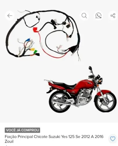 Vendo fiação principal chicote Suzuki yes 2012 A 2016