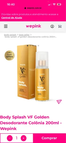 Body Splash Vf Golden Wepink- nunca usado
