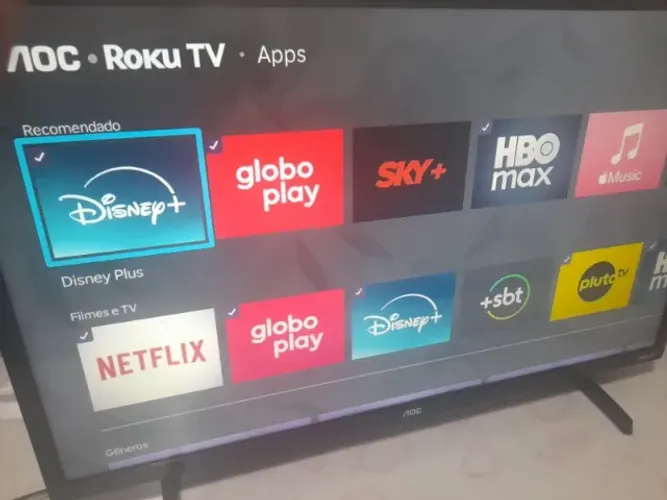 Smart Tv AOC Roku Led 32 Polegadas Com Mais de 300 Canais Streaming Nova