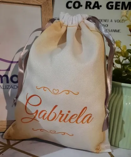 Saquinho oxford personalizado lembracinha