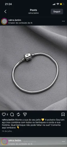 Pulseira Berloques  - Marca RAHRA 