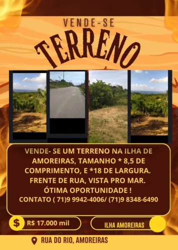 Vende se terreno em amoreiras na Ilha de Itaparica