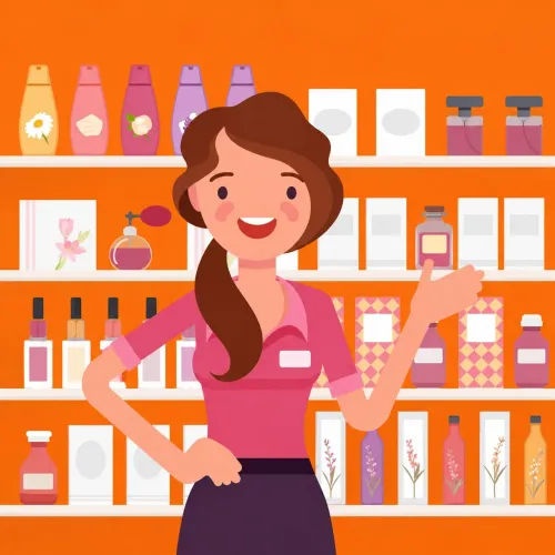 Vendedora de cosméticos loja Natura