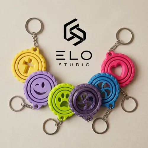 Chaveiro giratório personalizado 3D