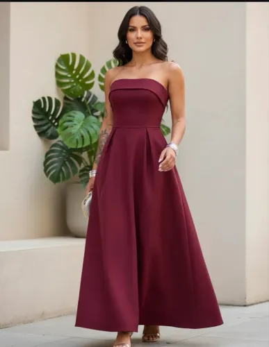 Vestido de festa (azul marinho)