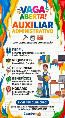 Vaga Auxiliar Administrativo