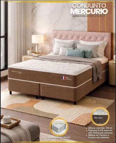 Cama Box Queen 158 - Molas ensacadas - de 2.499,00 por 1.980,00 PIx- entrega grátis*