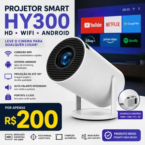 Projetor smart hy300 novo