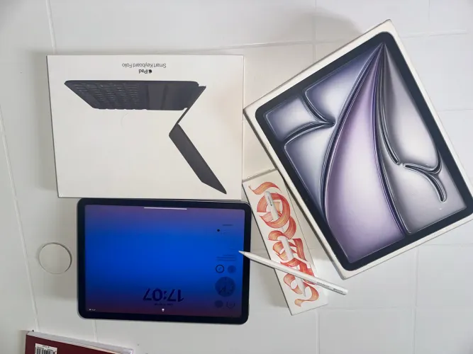 iPad Air M2 com Apple Pencil pro e teclado Apple Original 