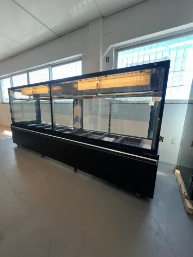 Balcão açougue 3 metros ar forçado e vidro aquecido - novo - pronta entrega