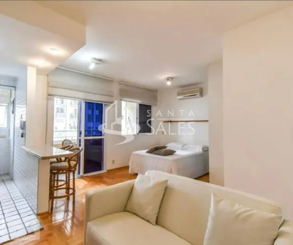 Apartamento à venda em Pinheiros, São Paulo-SP: 1 quarto, 1 banheiro, 1 vaga de garagem, 3