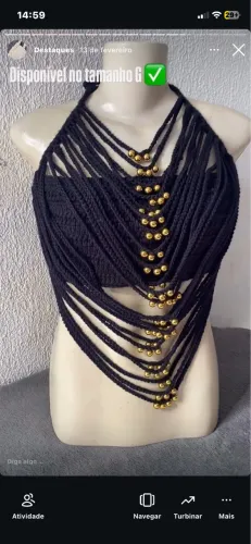 Cropped de crochê 100% algodão