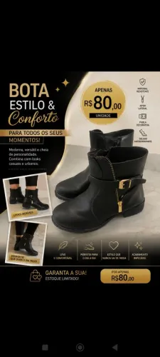 Vendo uma bota usada apenas uma vez