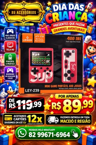 Mini Game Box Portátil 400 jogos