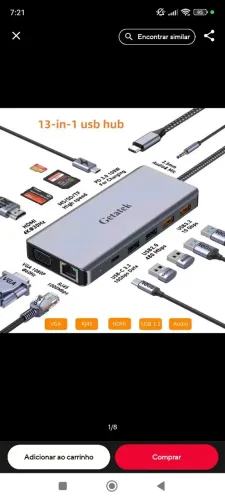 Hub USB tipo C 13 em 1