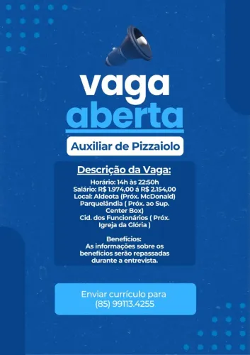 Auxiliar de Pizzaiolo