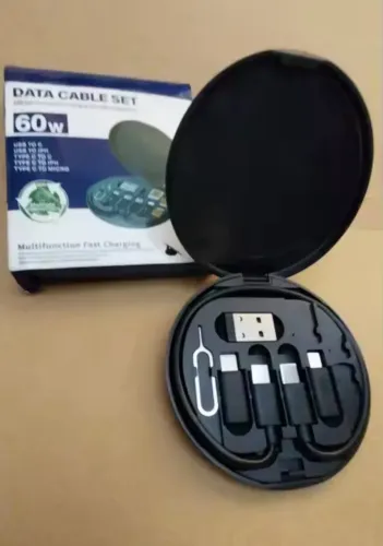 Kit cabo carregador 4 em 1 com adaptadores + estojo