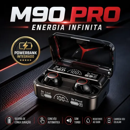 Fone de ouvido sem fio M90 Pro