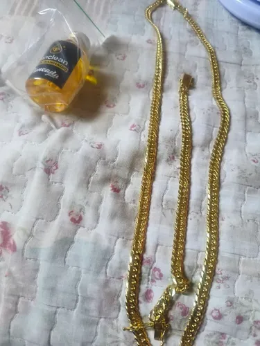 "Kit Corrente + Pulseira Pancada Joias (Praticamente Novo) + Brinde"