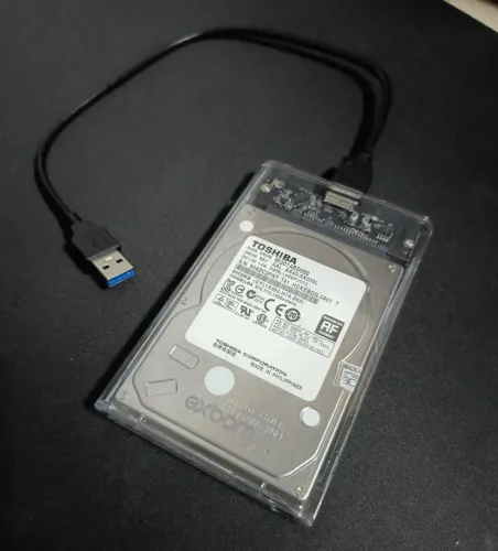 HD Externo 500GB USB 3.0 Case Transparente - Saúde 100% CrystalDisk (Unidades)
