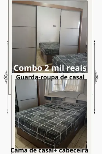 Cama de casal mais guarda-roupa