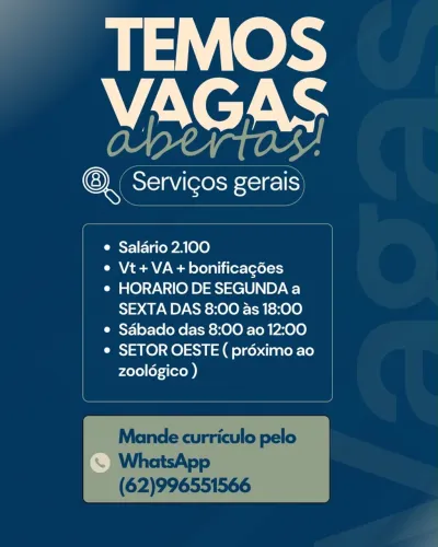 Vaga para serviços gerais