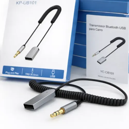 Transmissor Bluetooth USB P2 3,5mm Carro Áudio Universal Pro