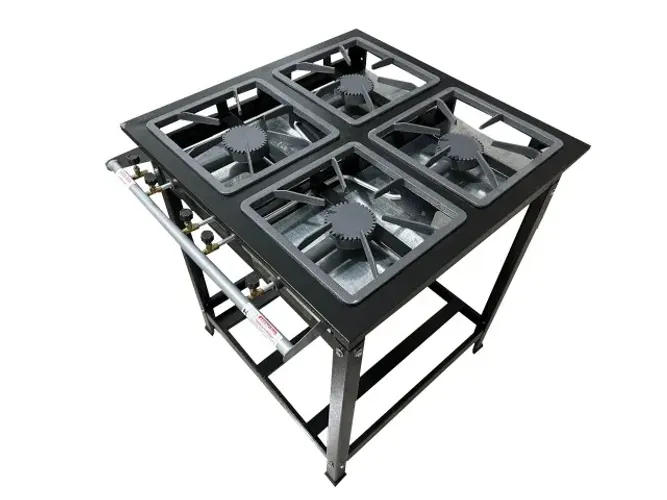 Fogão Industrial Cefaz 4 Bocas Alta Pressão Kit mangueira Perfil 5 30X30