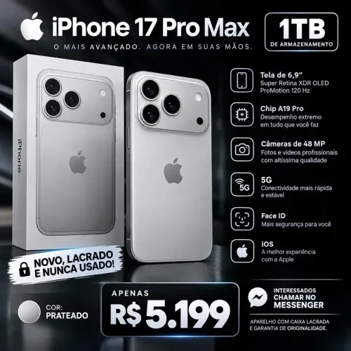 iphone 17 Pro Max 1TB Prateado