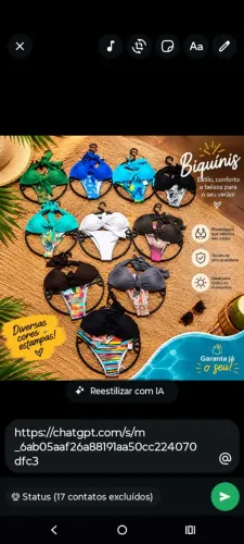 Manu modas biquínis e cangas várias cores e modelos de boa qualidade com preço 47, reais