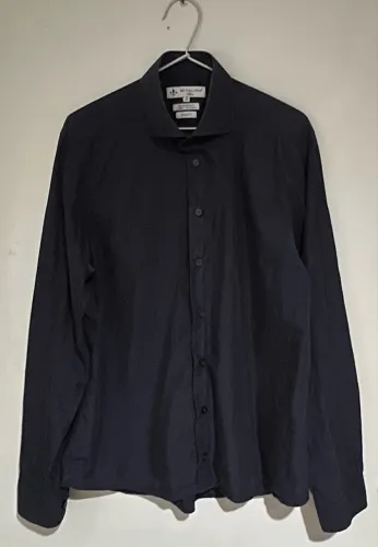 Camisa social masculina Dudalina slim fit poá tam 40
