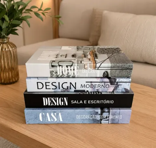 Kit 4 Livros Caixa Decorativos Porta Objetos Estilo Moderno