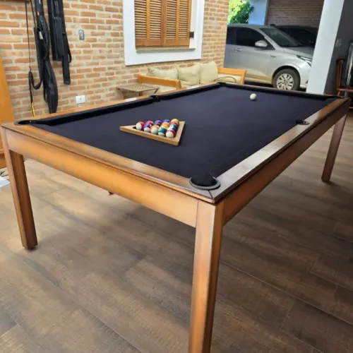 Mesa Sinuca e Jantar - Jequitibá e Ardósia - 2,35 x 1,30