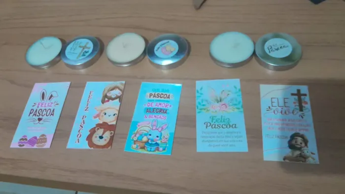 Vela e cartão Páscoa