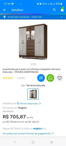 Vende-se guarda-roupa pequeno