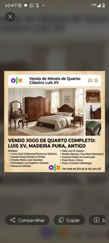 Madeira Conjunto completo de quarto Luiz XV