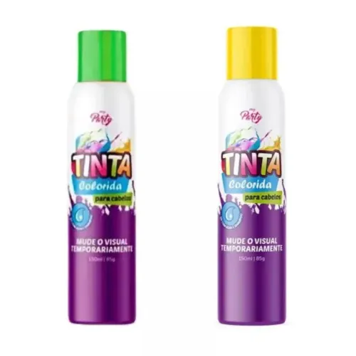 Kit 2 Tintas Coloridas para Cabelo Verde e Amarelo Temporária Brasil