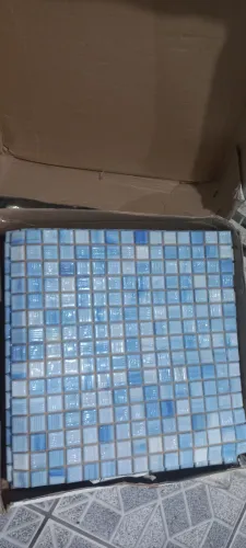 Pastilha de Vidro Colomix Telada Azul Mesclada - R$ 9 a Unidade ou Lote Completo