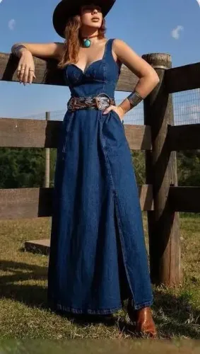 Vestido longo Consciência jeans
