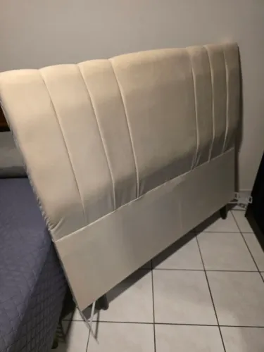 Cabeceira Casal 1.40 Listra Estofada Cama Box C/ Kit Fixador