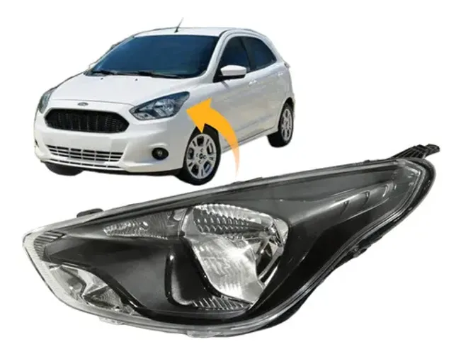 Farol Ford Ka 2015 2016 2017 2018 Mascara Negra Novo Le Esquerdo