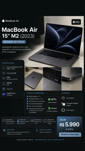 Apple Macbook Air 15 Meados 2023 Space Gray